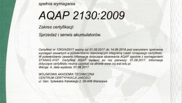 Quality certified